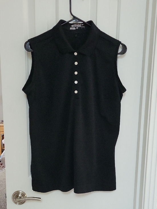 Nike Tops - Nike GOLF Black Sleeveless Polo Tank with Button Placket